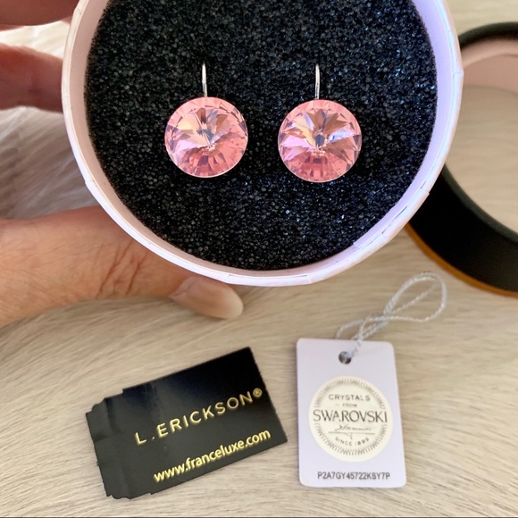 France Luxe Jewelry - France Luxe L. Erickson pink Swarovski earrings